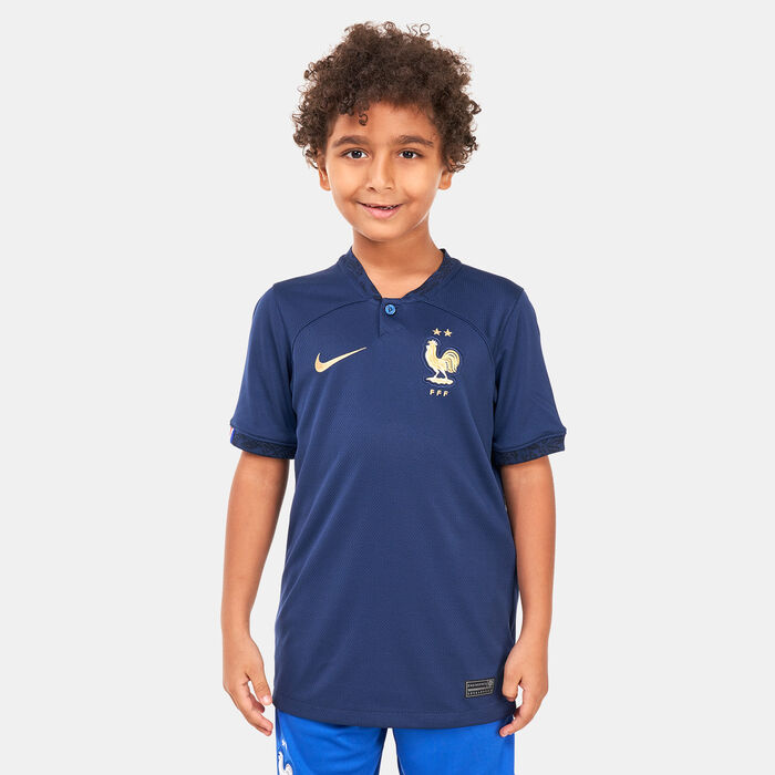 Nike Kids' France Dri-FIT Stadium Home Jersey - 2022 Blue Nike Kids' France Dri-FIT Stadium Home Jersey - 2022 Blue image number 0
