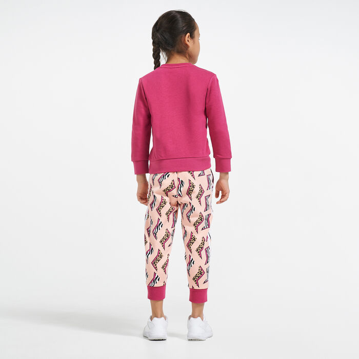 adidas Originals Kids' Graphic Sweatshirt and Sweatpant Set Pink image number 1
