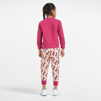adidas Originals Kids' Graphic Sweatshirt and Sweatpant Set Pink adidas Originals Kids' Graphic Sweatshirt and Sweatpant Set Pink