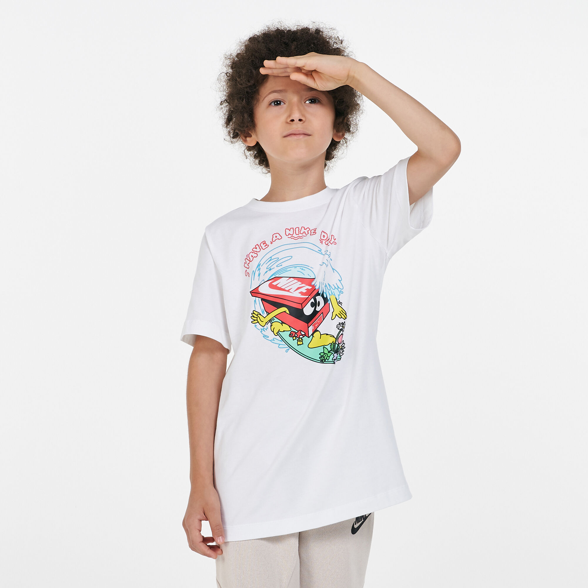 Kids Sportswear Day Wave T Shirt White Nike in Qatar SSS
