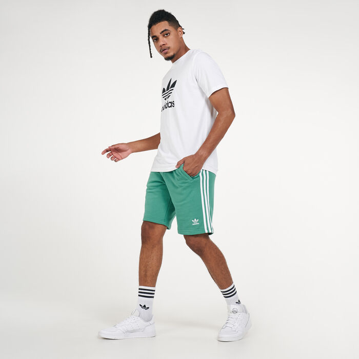 adidas Men's 3-Stripes Shorts Green adidas Men's 3-Stripes Shorts Green image number 2