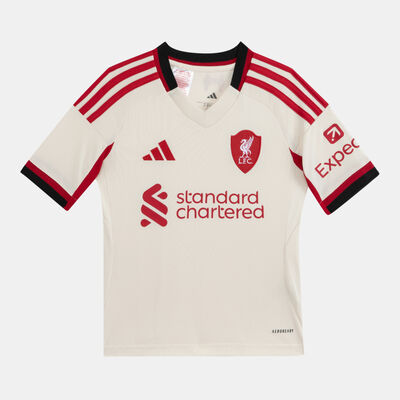 adidas Kids' Liverpool 25/26 Away Replica Football Jersey White