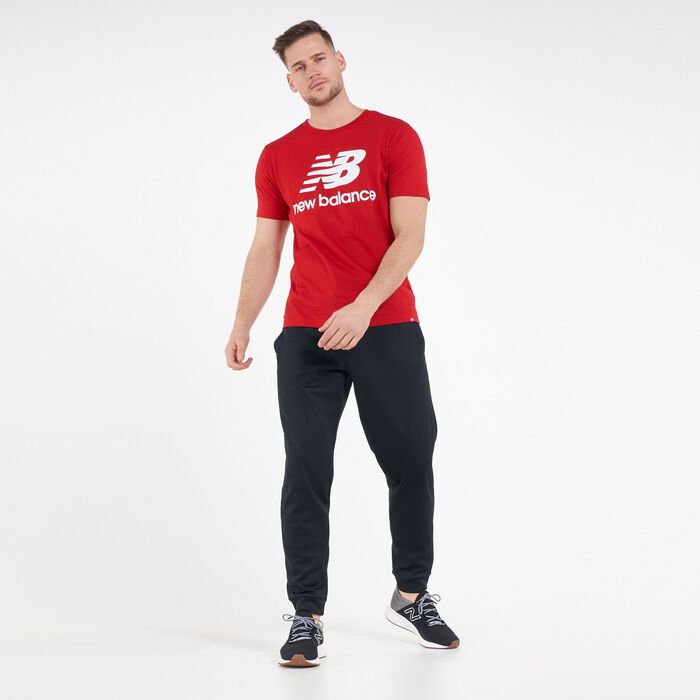 New Balance Men's Essentials Stacked Logo T-Shirt Red image number 2