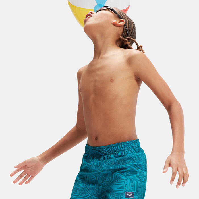 Speedo Kids' Printed 13-Inch Swim Shorts Blue image number 1