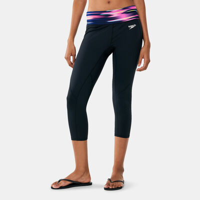 Speedo Women's Deluxe 3/4 Swimming Pants Black Speedo Women's Deluxe 3/4 Swimming Pants Black