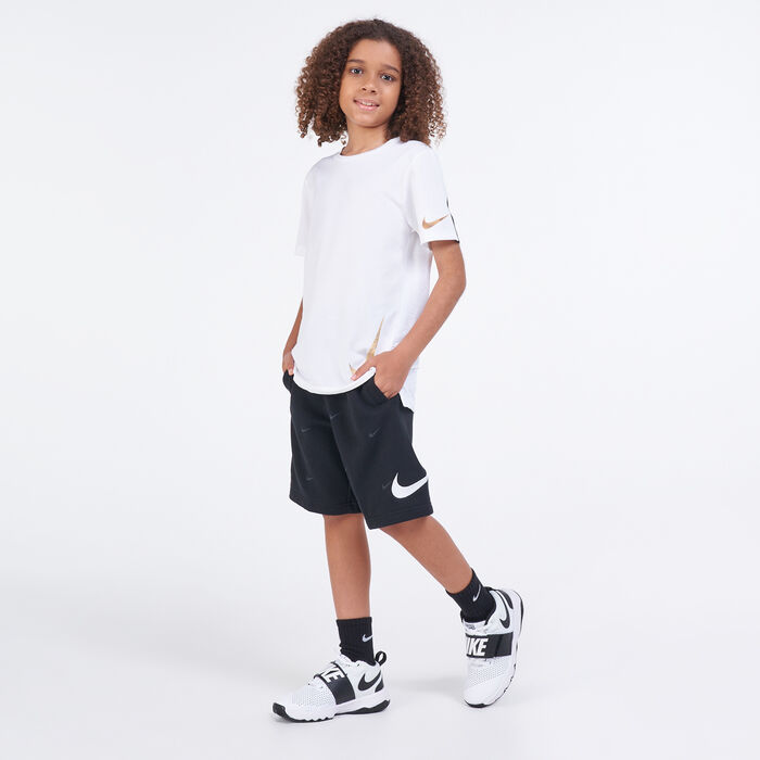 Nike Kids' Sportswear Swoosh French Terry Shorts (Older Kids) Black Nike Kids' Sportswear Swoosh French Terry Shorts (Older Kids) Black image number 2