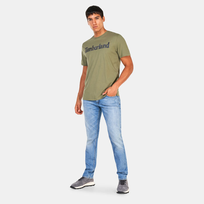 Timberland Men's Linear Logo Seasonal Camo T-Shirt Green image number 2