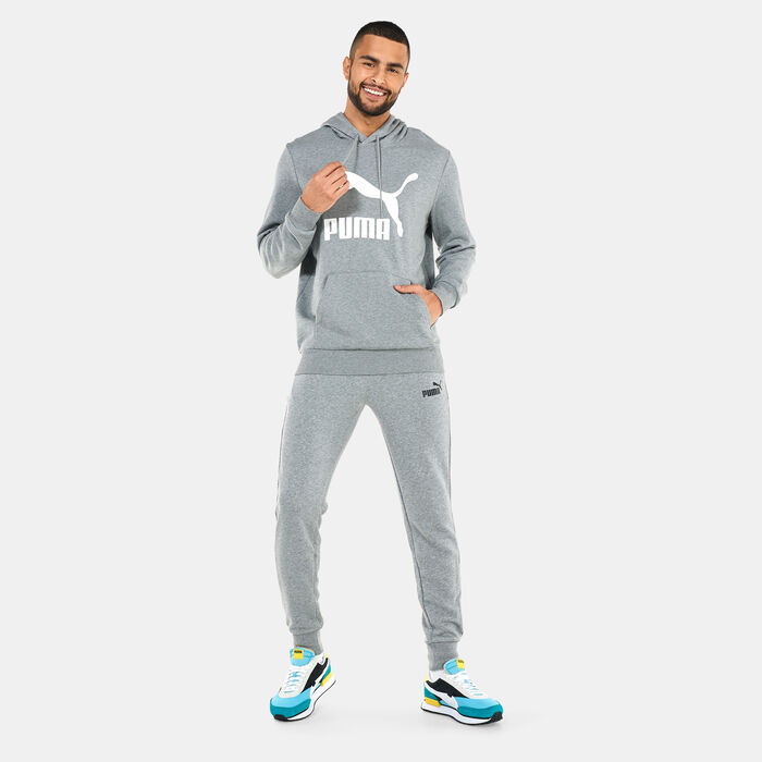 PUMA Men's Classics Logo Hoodie Grey PUMA Men's Classics Logo Hoodie Grey image number 2