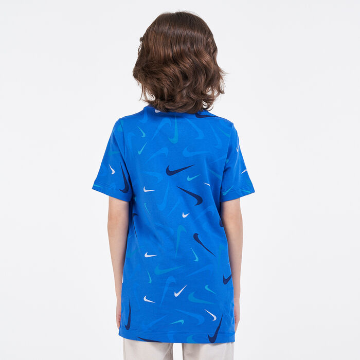 Nike Kids Sportswear Swoosh T-Shirt Blue Nike Kids Sportswear Swoosh T-Shirt Blue image number 1