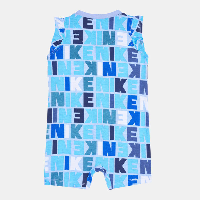 Nike Kids' Allover Print Romper Blue Nike Kids' Allover Print Romper Blue image number 1