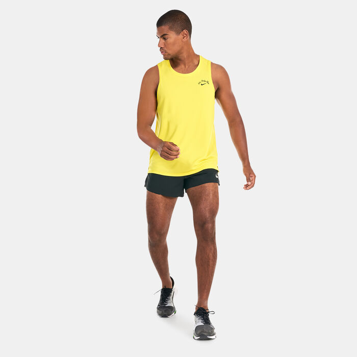 Nike Men's Dri-FIT Miler Running Tank Top yellow Nike Men's Dri-FIT Miler Running Tank Top yellow image number 2