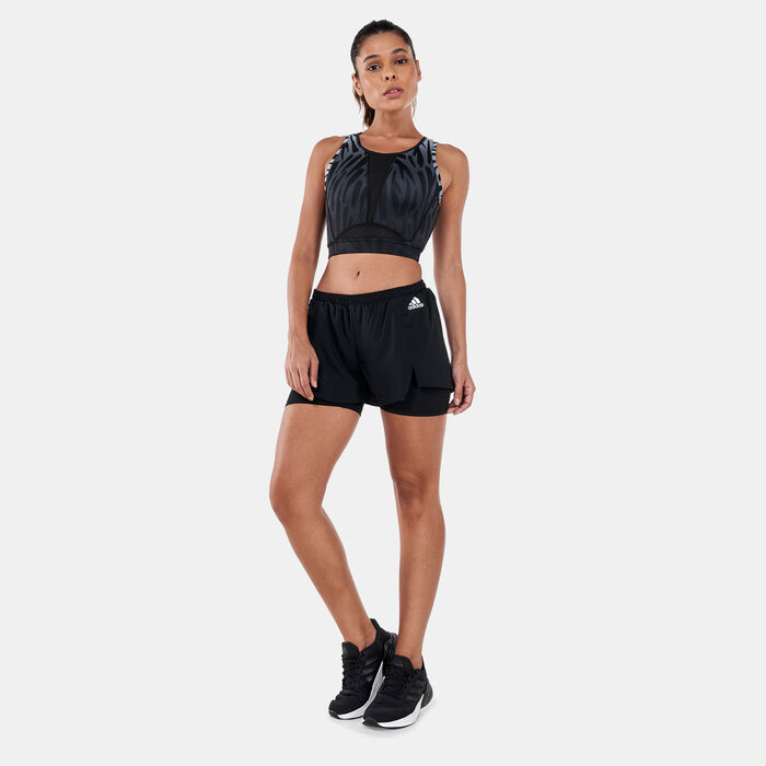 adidas Women's Training Tiger All Over Print Sports Bra Black image number 2