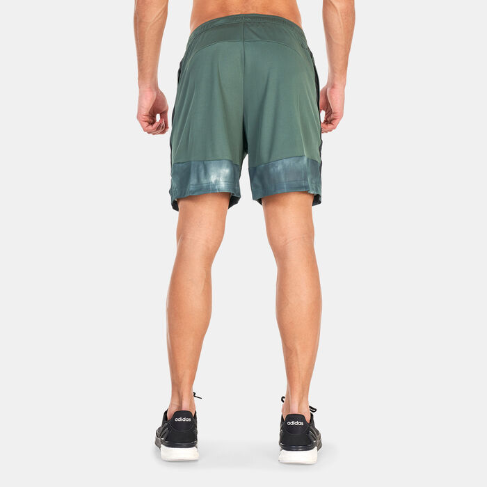 adidas Men's AEROREADY Workout Chalk Print Training Shorts Green adidas Men's AEROREADY Workout Chalk Print Training Shorts Green image number 1