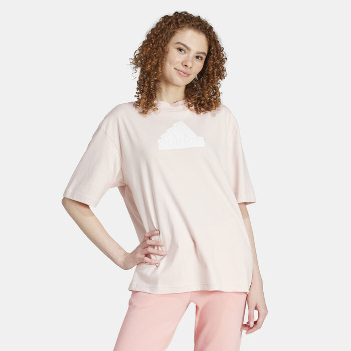 adidas Women's Future Icons Badge Of Sport Boyfriend T-Shirt Pink adidas Women's Future Icons Badge Of Sport Boyfriend T-Shirt Pink image number 0