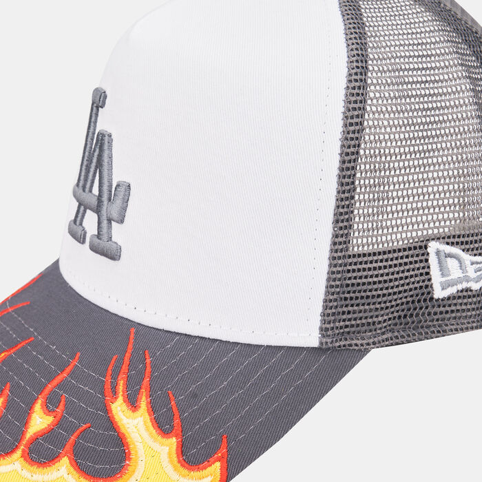 New Era Men's MLB Los Angeles Dodgers Flame Trucker Cap Grey New Era Men's MLB Los Angeles Dodgers Flame Trucker Cap Grey image number 2