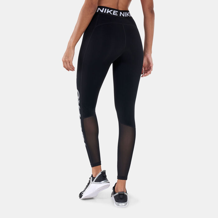Nike Women's Pro Dri-FIT Mid-Rise Graphic Training Leggings White Nike Women's Pro Dri-FIT Mid-Rise Graphic Training Leggings White image number 1