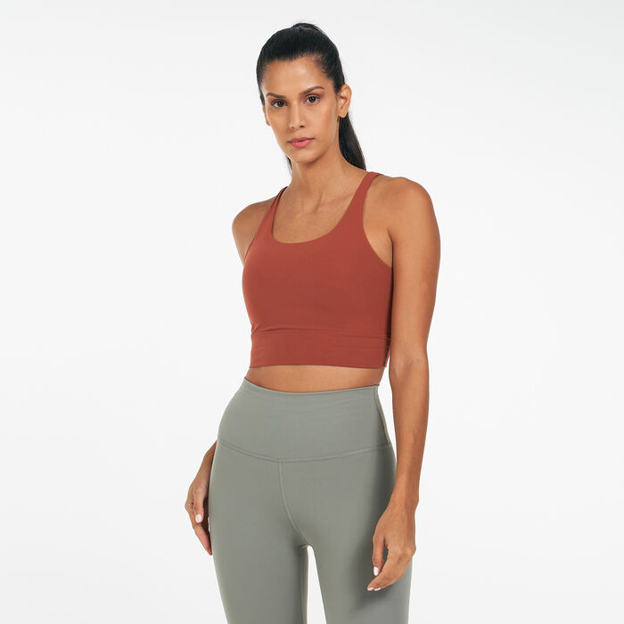 Nike Women's Yoga Luxe Infinalon Crop Top Red Nike Women's Yoga Luxe Infinalon Crop Top Red image number 0