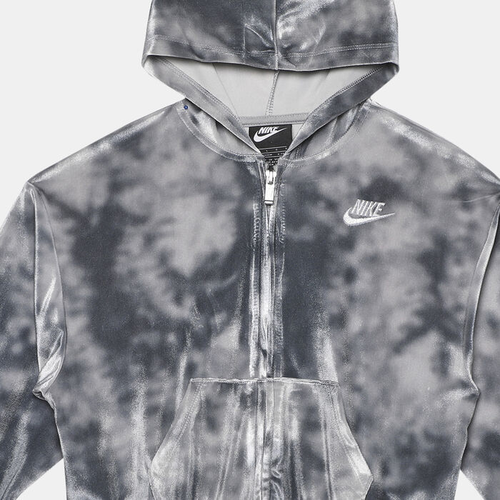 Nike Kids' Velour Full-Zip Hoodie Grey Nike Kids' Velour Full-Zip Hoodie Grey image number 2