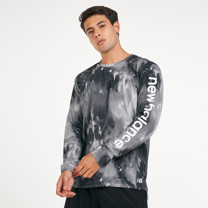 New Balance Men's R.W.T. Long-Sleeves Heathertech T-Shirt Black New Balance Men's R.W.T. Long-Sleeves Heathertech T-Shirt Black image number 0