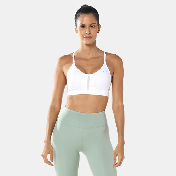 Nike Women's Indy Light-Support Padded V-Neck Sports Bra White image number 0