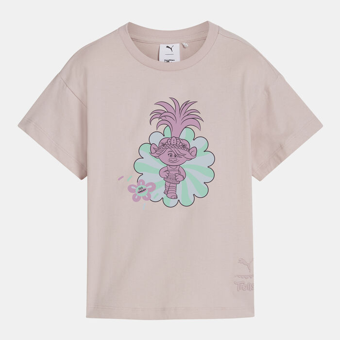 PUMA Kids' x Trolls Graphic T-Shirt Pink PUMA Kids' x Trolls Graphic T-Shirt Pink image number 0
