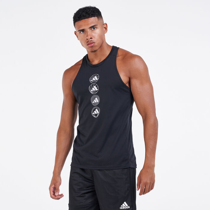 adidas Men's Run Logo Tank Top Black image number 0