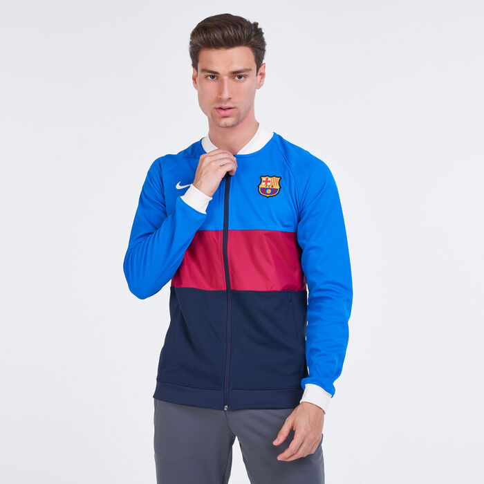 Nike Men's F.C. Barcelona I96 Anthem Football Track Jacket Blue Nike Men's F.C. Barcelona I96 Anthem Football Track Jacket Blue image number 0