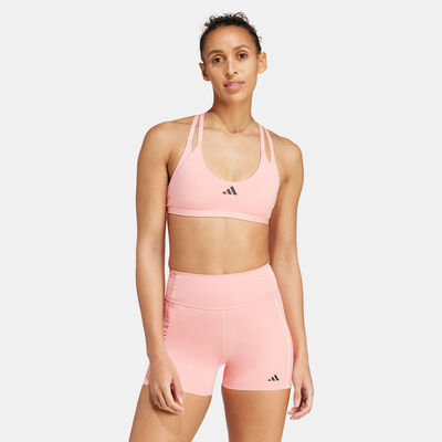 adidas Women's Aeroimpact Luxe Light-Support Training Sports Bra Pink