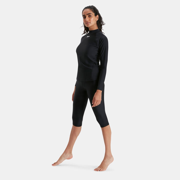Speedo Women's Long Sleeve Rashguard Black Speedo Women's Long Sleeve Rashguard Black image number 0