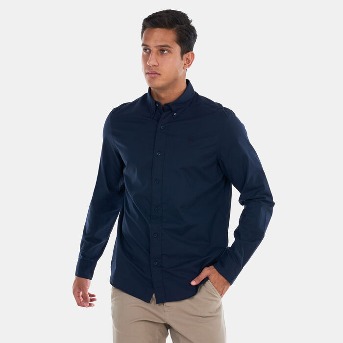Timberland Men's Solid Poplin Long-Sleeve Shirt Blue image number 0