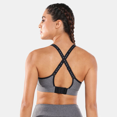 Under Armour Women's UA Infinity Mid Heather Cover Sports Bra Grey