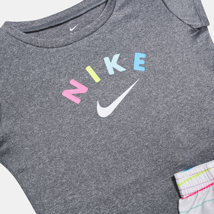 Nike Kids' Dri-FIT T-Shirt and Shorts Set (Baby and Toddler) Pink Nike Kids' Dri-FIT T-Shirt and Shorts Set (Baby and Toddler) Pink image number 1