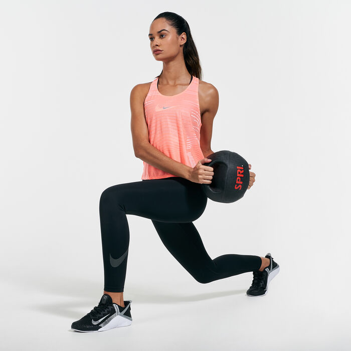 Nike Women's Pro CLN Tank Top Orange Nike Women's Pro CLN Tank Top Orange image number 2