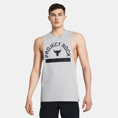 Under Armour Men's Project Rock Payoff Graphic Tank Top Grey Under Armour Men's Project Rock Payoff Graphic Tank Top Grey