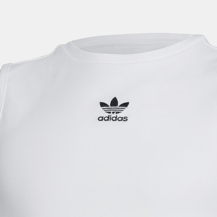 adidas Originals Kids' Adicolor Crop Tank Top White image number 2