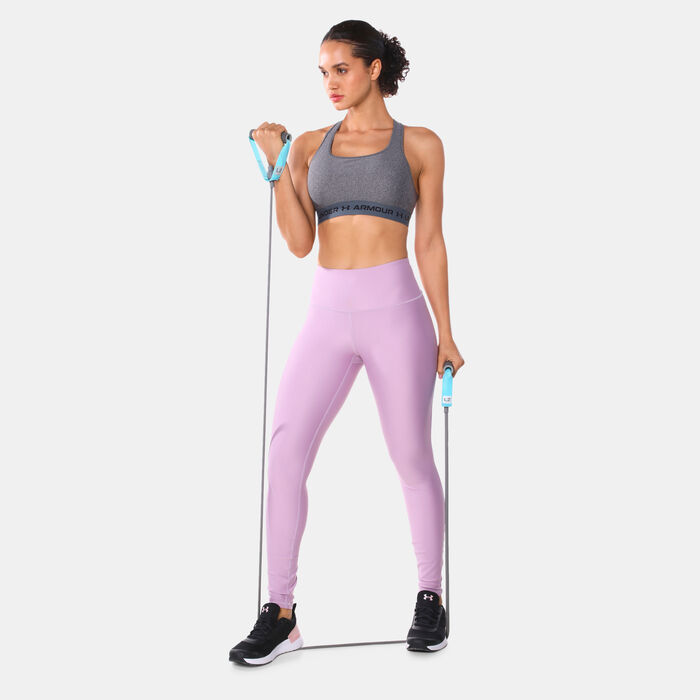 Under Armour Women's Crossback Mid Heather Sports Bra Grey Under Armour Women's Crossback Mid Heather Sports Bra Grey image number 2