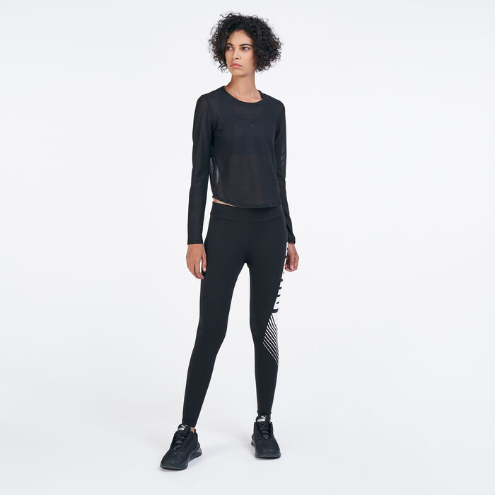 PUMA Women's Train Mesh Top Black PUMA Women's Train Mesh Top Black image number 2