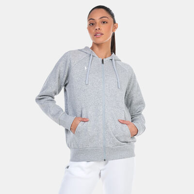 Under Armour Women's UA Rival Fleece Full-Zip Hoodie Grey