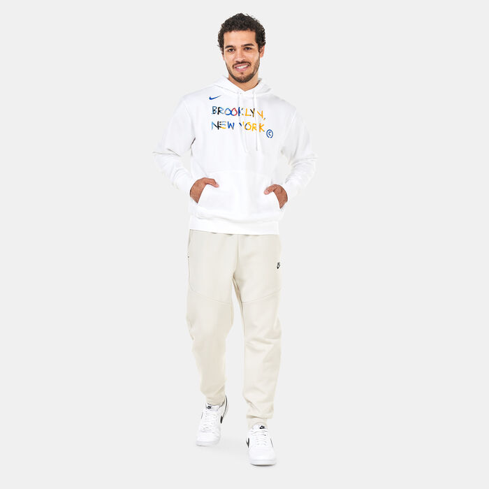 Nike Men's Brooklyn Nets City Fleece Pullover Hoodie White Nike Men's Brooklyn Nets City Fleece Pullover Hoodie White image number 2