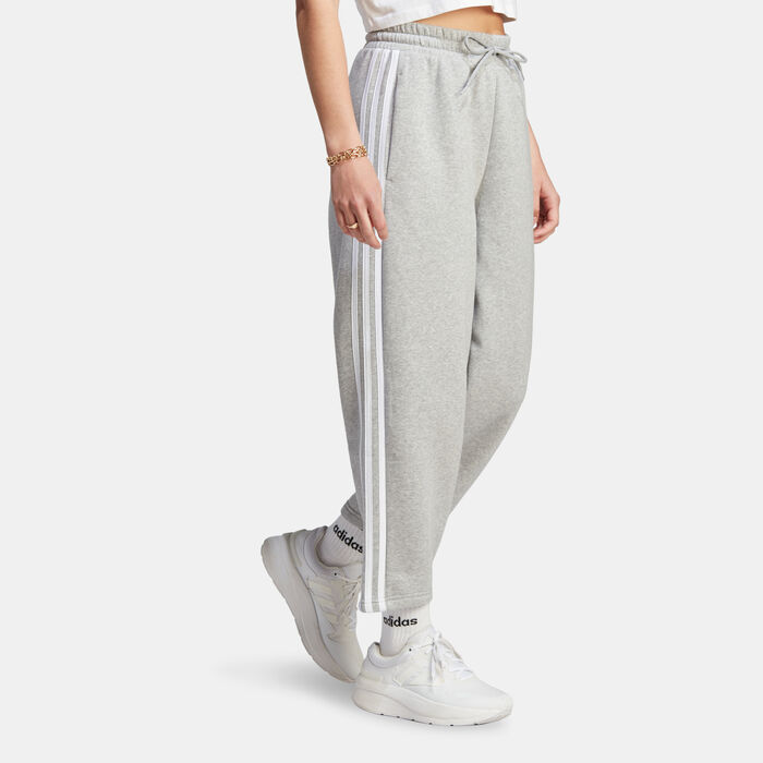 adidas Women's Essentials 3-Stripes Open-Hem Pants Grey adidas Women's Essentials 3-Stripes Open-Hem Pants Grey image number 2