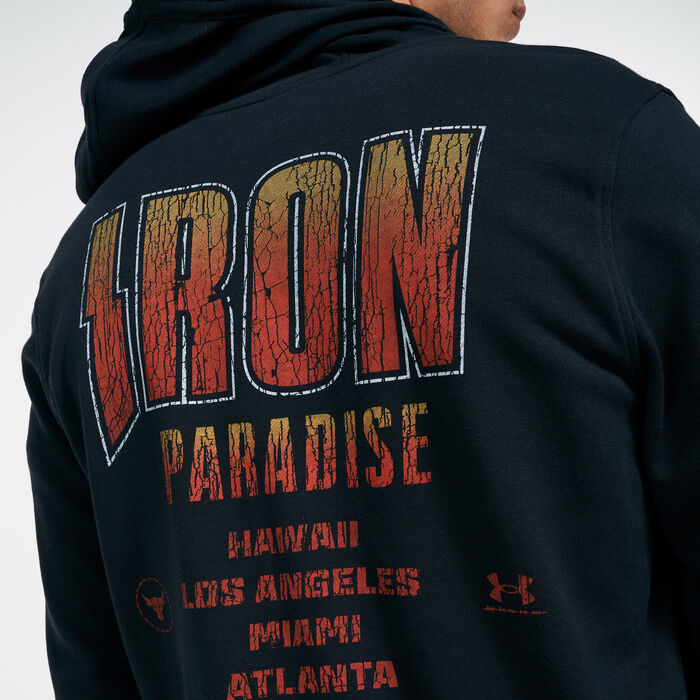 Under Armour Men's Project Rock Terry Full-Zip Hoodie Black image number 3