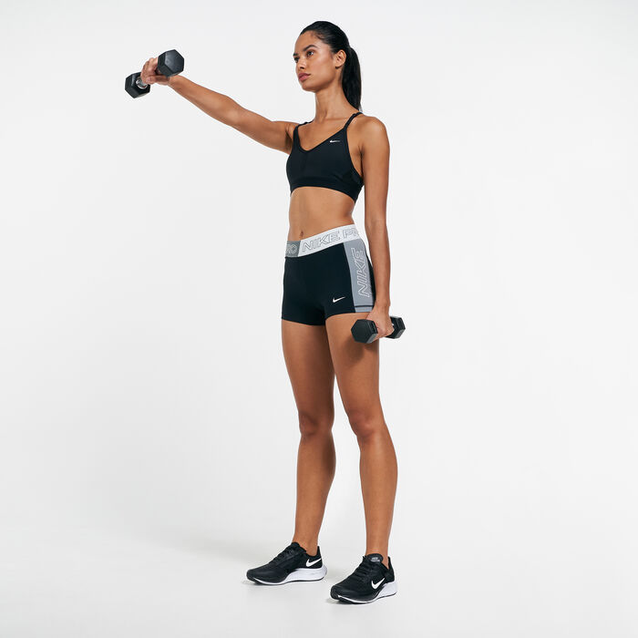 Nike Women's Pro Graphic 3-inch Shorts Black image number 2