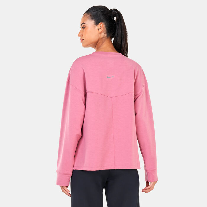 Nike Women's Yoga Dri-FIT Crew Sweatshirt Pink image number 1