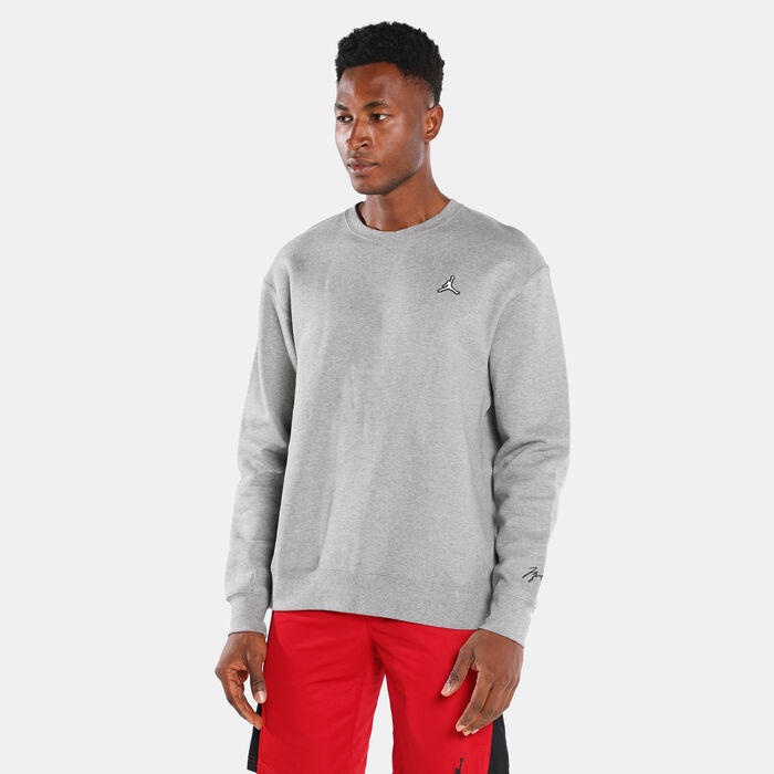 Jordan Men's Essentials Fleece Crew Sweatshirt Grey Jordan Men's Essentials Fleece Crew Sweatshirt Grey image number 0
