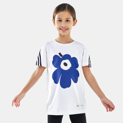 adidas Kids' Marimekko Primegreen AEROREADY Training 3-Stripes T-Shirt White adidas Kids' Marimekko Primegreen AEROREADY Training 3-Stripes T-Shirt White