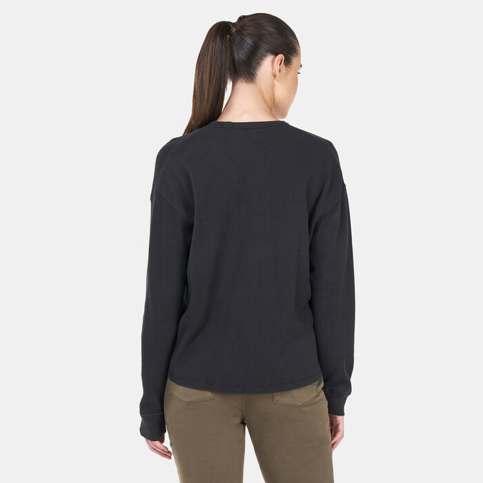 Timberland Women's Waffle-Knit T-Shirt Black Timberland Women's Waffle-Knit T-Shirt Black image number 1
