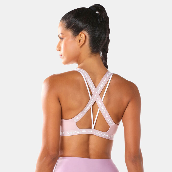 Under Armour Women's Crossback Sports Bra Pink Under Armour Women's Crossback Sports Bra Pink image number 1