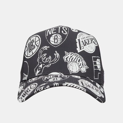 New Era Men's Chicago Bulls Allover Print Trucker Cap Black