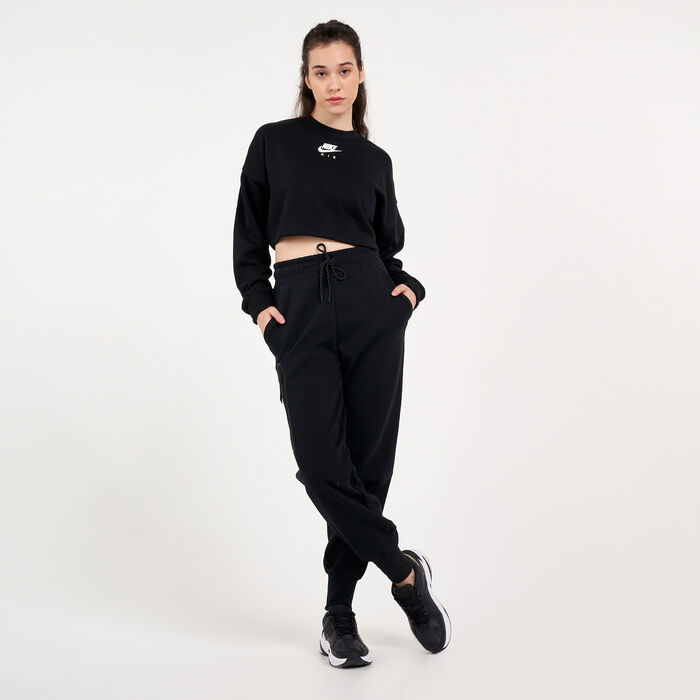 Nike Women's Air Cropped Crew Sweatshirt Black Nike Women's Air Cropped Crew Sweatshirt Black image number 2
