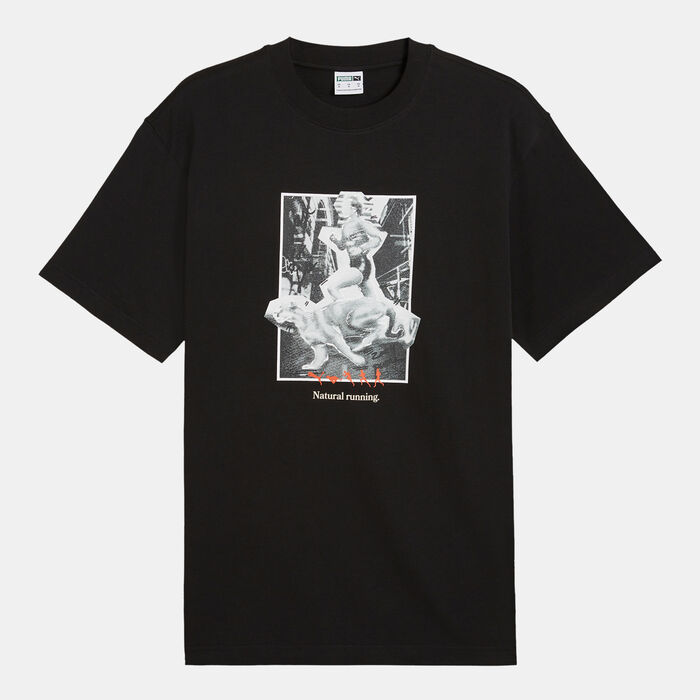 PUMA Men's Club de Course Graphic T-Shirt Black image number 0